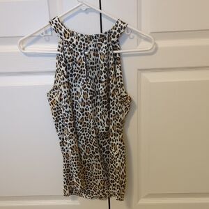 White House Black Market Animal Print Tank Top